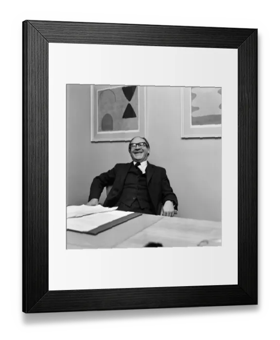 Framed Print : Politics. Fred Mulley Minister of Transport outlined his plans for a Christmas safety