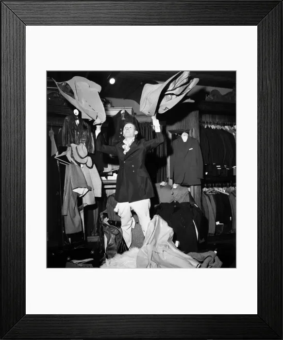Framed Print : Fashion Clothing Humour. Young male model David Kempton from East Croydon Framed Print : Fashion Clothing Humour. Young male model David Kempton from East Croydon