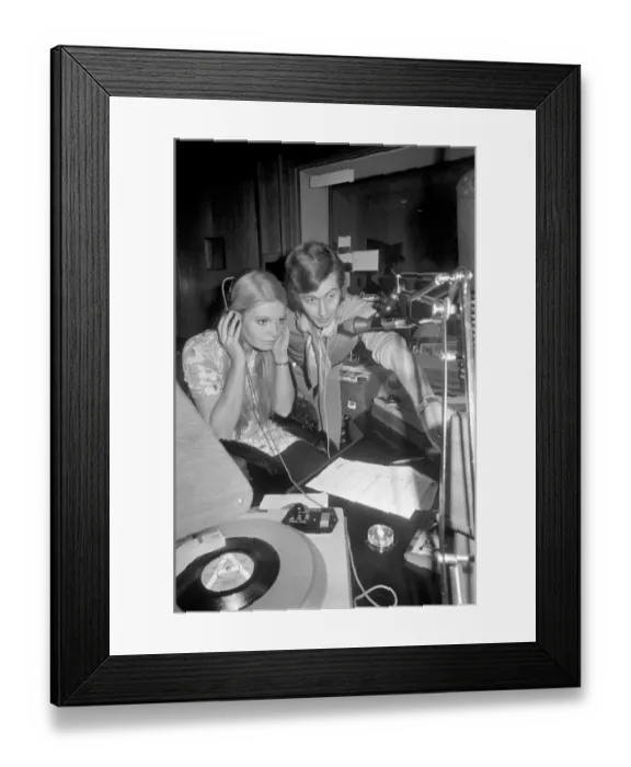 Framed Print : Beauty Contest: Entertainment Radio: Miss World Eva Reuber Staier pictured with Disc Framed Print : Beauty Contest: Entertainment Radio: Miss World Eva Reuber Staier pictured with Disc