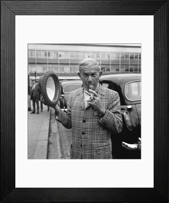 Framed Print : Entertainment Comedy: American comedian George Burns arrived at Heathrow Airport today to