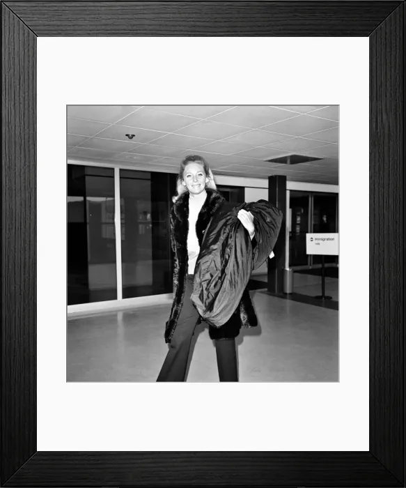 Framed Print : German actress Marly Hass today left Heathrow Airport for Hollywood where she lives