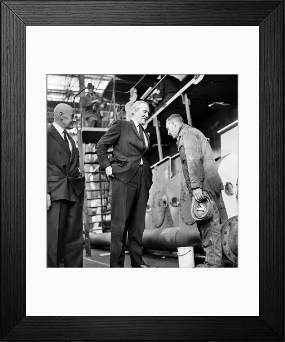 Framed Print : Ulster Prime Minister Mayor James Chichester Clark visits Halland and Wallf shipyard