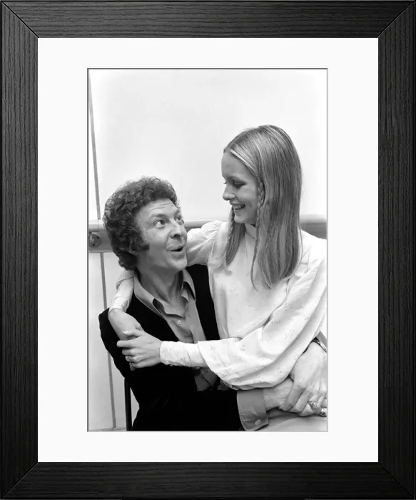 Framed Print : Model Twiggy pictured with opera singer Joseph Ward, whom Twiggy thinks is going to be Framed Print : Model Twiggy pictured with opera singer Joseph Ward, whom Twiggy thinks is going to be
