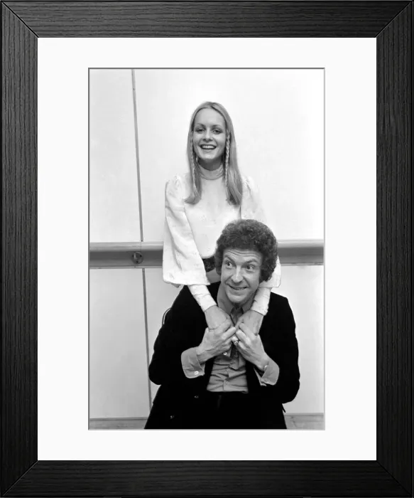 Framed Print : Model Twiggy pictured with opera singer Joseph Ward, whom Twiggy thinks is going to be Framed Print : Model Twiggy pictured with opera singer Joseph Ward, whom Twiggy thinks is going to be