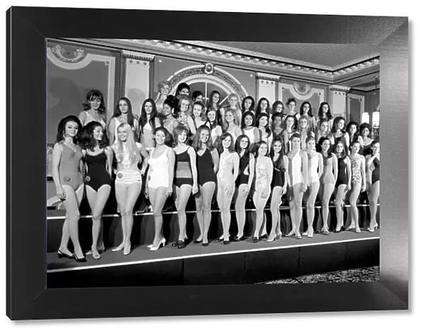 Miss World 1969. (left to right - front row) The Misses, Argentine, Australia, Austria