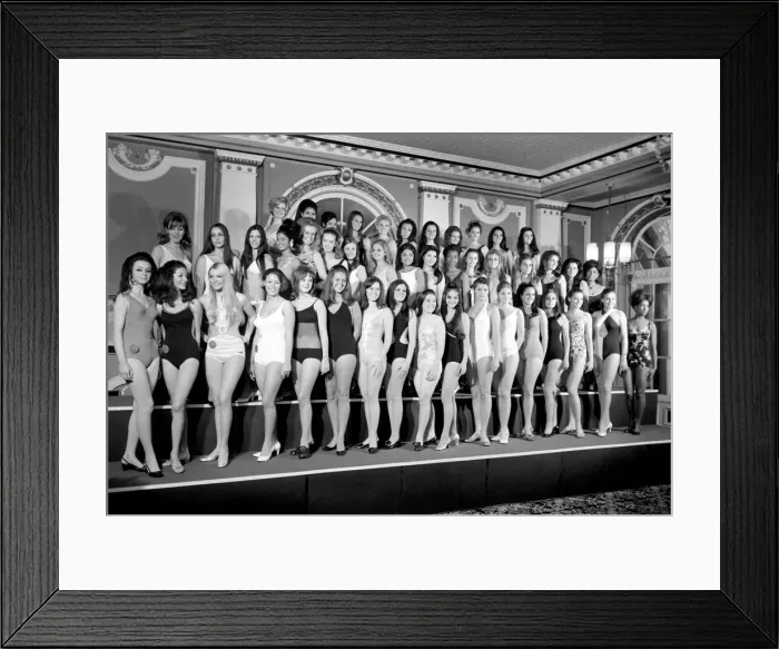 Framed Print : Miss World 1969. (left to right - front row) The Misses, Argentine, Australia, Austria Framed Print : Miss World 1969. (left to right - front row) The Misses, Argentine, Australia, Austria