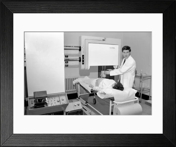 Framed Print : Medical Pregnancy Equipment. Dr. Stewart Campbell using the ultra-sonic scanner machine Framed Print : Medical Pregnancy Equipment. Dr. Stewart Campbell using the ultra-sonic scanner machine