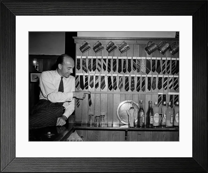 Framed Print : Cads museum of old school ties. Alfred Moreland with his collection