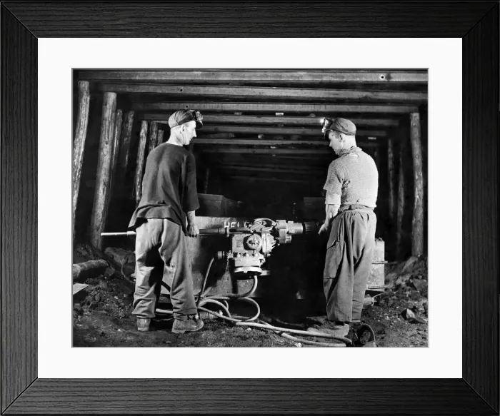 Framed Print : Mechanised mining. The only machine at Newbattle Colliery not driven by electricity is