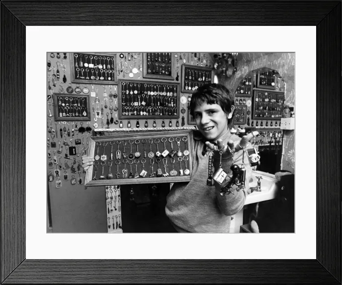 Framed Print : Paco is lord of the rings. Schoolboy Paco Irquierdo-Alvarez with his collection of key