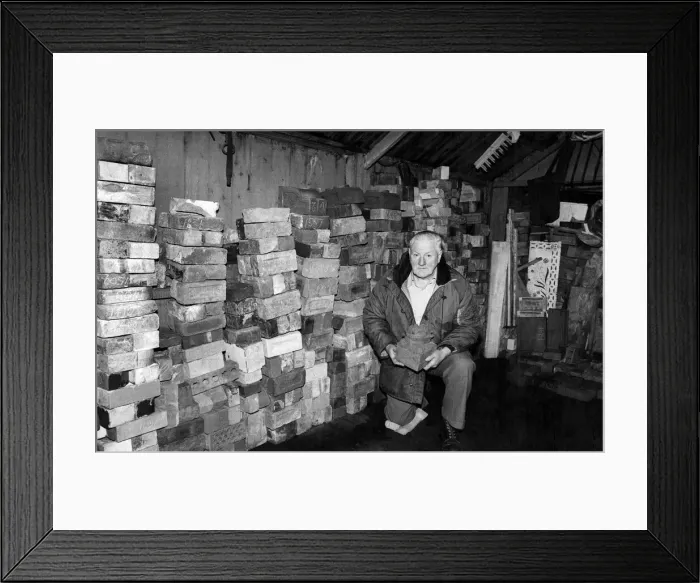 Framed Print : The collectors. Henrys pile of bricks includes a selection from an American club in Framed Print : The collectors. Henrys pile of bricks includes a selection from an American club in