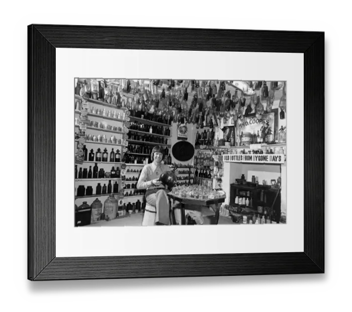Framed Print : Money in Empties. Johnnie Condon with some of his fantastic bottle collection Framed Print : Money in Empties. Johnnie Condon with some of his fantastic bottle collection