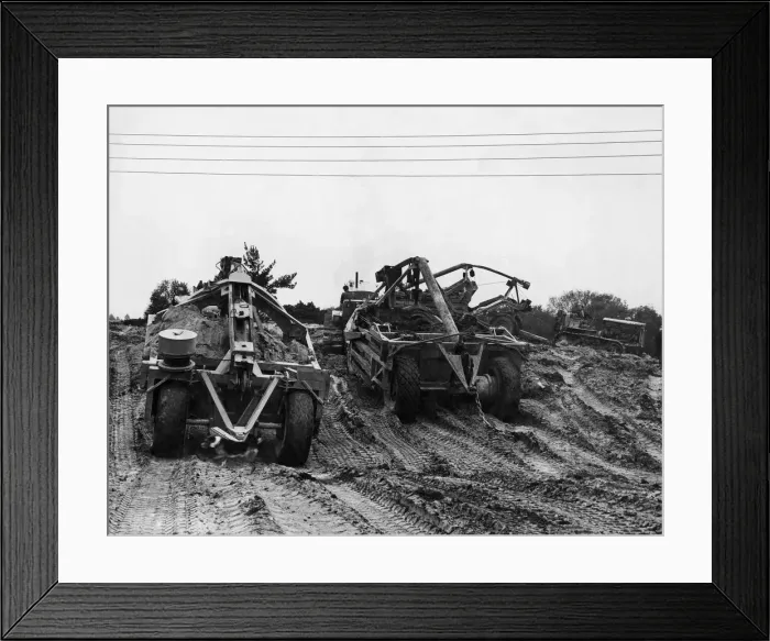 Framed Print : Lignite-brown coal -is being surface mined at Bovey Tracey, Devonshire Framed Print : Lignite-brown coal -is being surface mined at Bovey Tracey, Devonshire