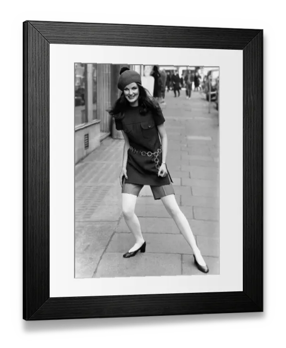 Framed Print : Fashion 1960s. Cut-price Dior - with balloons. Christian Dior would have turned in his Framed Print : Fashion 1960s. Cut-price Dior - with balloons. Christian Dior would have turned in his