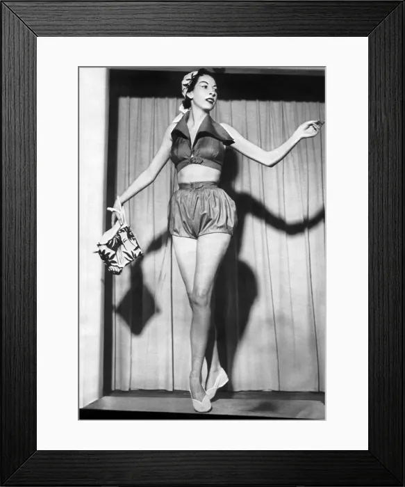 Framed Print : Woman wearing a top and shorts May 1952 P017654