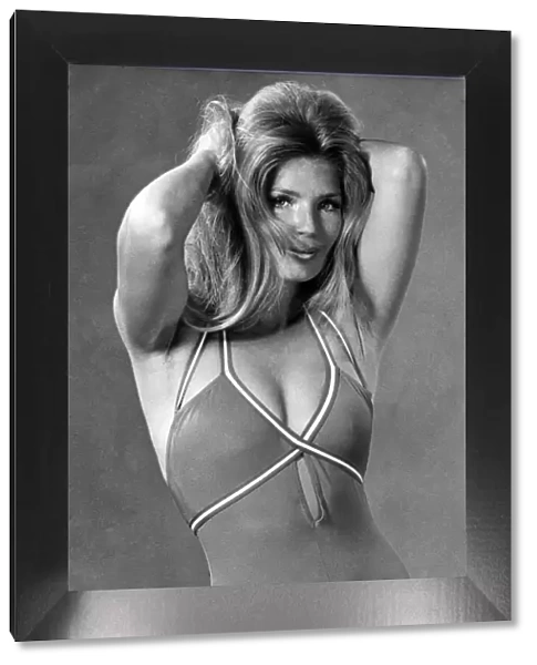 Woman wearing one piece swimsuit February 1970 P017608