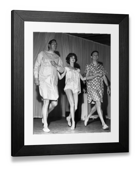 Framed Print : Fashion 1960s. Nightie life! Back come the nightshirts, but gayer