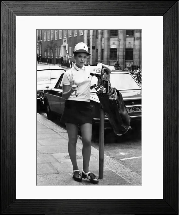 Framed Print : This miniskirted golf outfit has been designed for the English Ladies Golf Team Framed Print : This miniskirted golf outfit has been designed for the English Ladies Golf Team