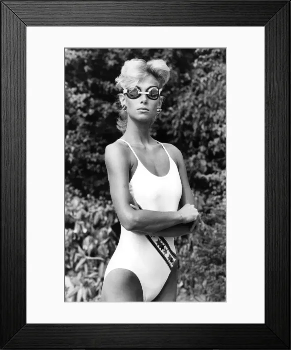 Framed Print : Fashion - Beachwear. Stars and a stripe for 84. Say goodbye to the summer of Framed Print : Fashion - Beachwear. Stars and a stripe for 84. Say goodbye to the summer of
