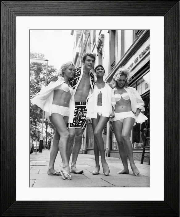 Framed Print : Fashion 1960 s. New swimwear. Svend, the famous Scandinavian designer is now