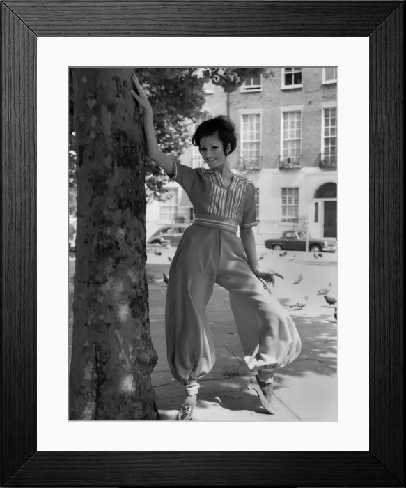 Framed Print : Fashion 1960 s. Stevie Whittington in a Ali Baba Harem suit in tangerine Framed Print : Fashion 1960 s. Stevie Whittington in a Ali Baba Harem suit in tangerine
