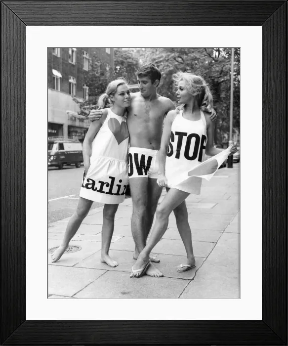 Framed Print : Fashion - 1960s. New swimwear. Svend, the famous Scandinavian designer is now the design