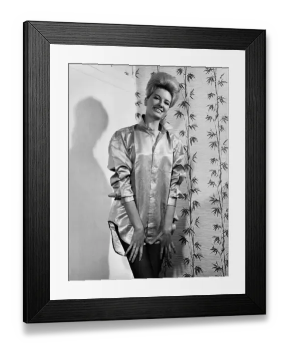 Framed Print : Fashion 1960 s. Man, its a gold shirt! The outfit worn so alluringly by Framed Print : Fashion 1960 s. Man, its a gold shirt! The outfit worn so alluringly by