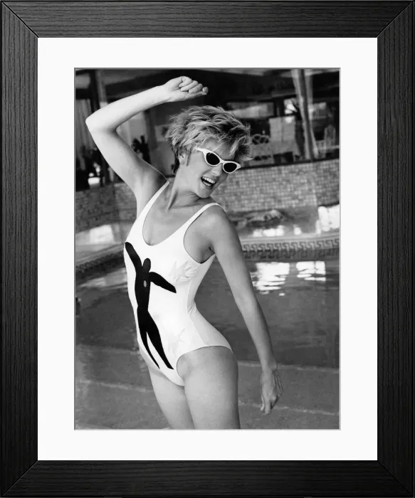 Framed Print : Fashion - Beachwear: One-piece wonders. Believe it or not, despite the weather
