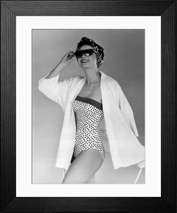 Framed Print : Fashion - Beachwear: Splashback. Christmas is barely over but already the shops are a Framed Print : Fashion - Beachwear: Splashback. Christmas is barely over but already the shops are a