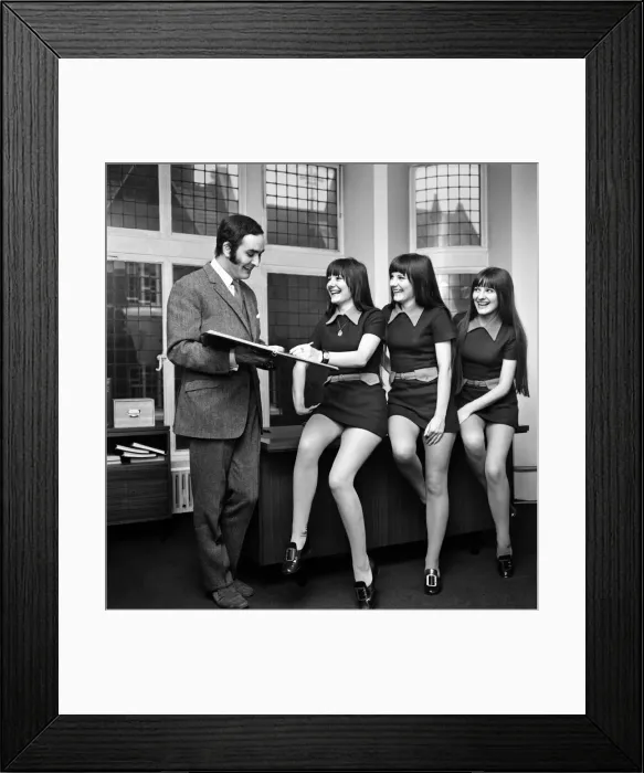 Framed Print : The singing Karlins Evelyn, Elaine, and Linda have just helped make a new record for