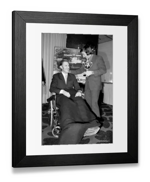 Framed Print : Jackie Stewart, 1969 Formulla 1 World Champion racing driver at the Savoy Hotel Framed Print : Jackie Stewart, 1969 Formulla 1 World Champion racing driver at the Savoy Hotel