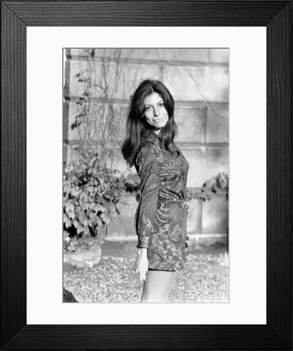 Framed Print : Making use of a sunny day in late November is actress and model Framed Print : Making use of a sunny day in late November is actress and model