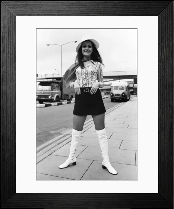 Framed Print : Contestants for the Miss World contest arrive at Heathrow Airport, London