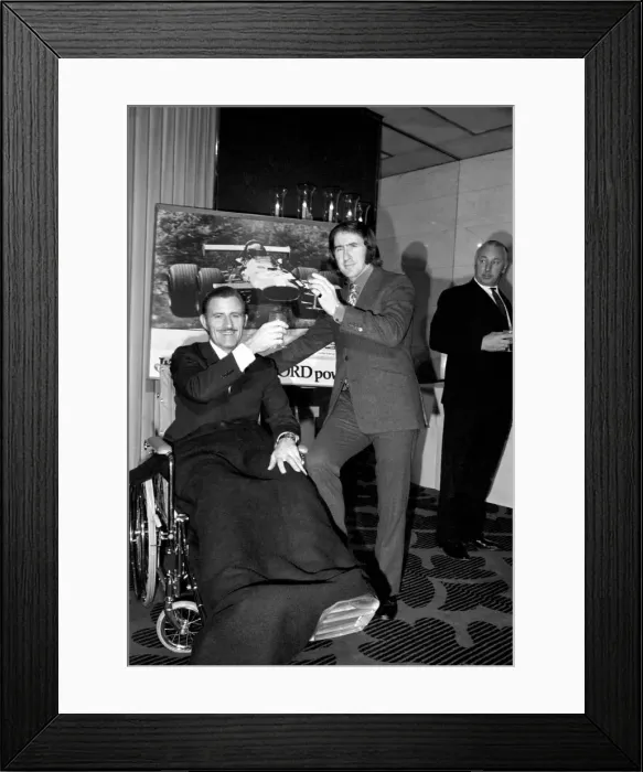 Framed Print : Jackie Stewart, 1969 Formulla 1 World Champion racing driver at the Savoy Hotel Framed Print : Jackie Stewart, 1969 Formulla 1 World Champion racing driver at the Savoy Hotel