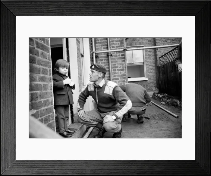 Framed Print : Mark Diment with Segt. McKeeman at the Chancellor Grove, childrens home, West Norwood Framed Print : Mark Diment with Segt. McKeeman at the Chancellor Grove, childrens home, West Norwood