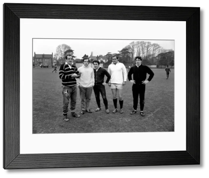 Framed Print : Sport. Rugby: Englands Rugby players practice for Springboks Game