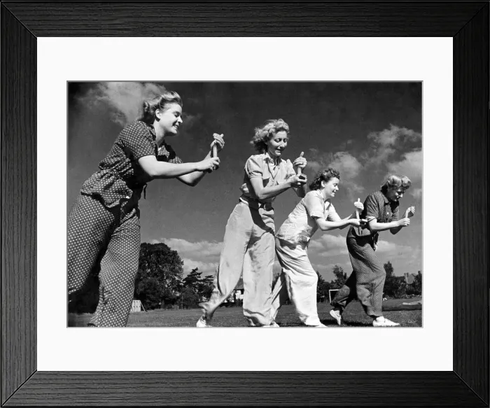 Framed Print : Food rationing means that the traditional egg and spoon race is banished from the village