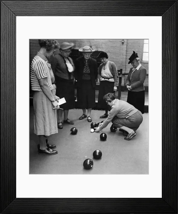 Framed Print : Measuring the wood from the jack after a good end. November 1943 P012213