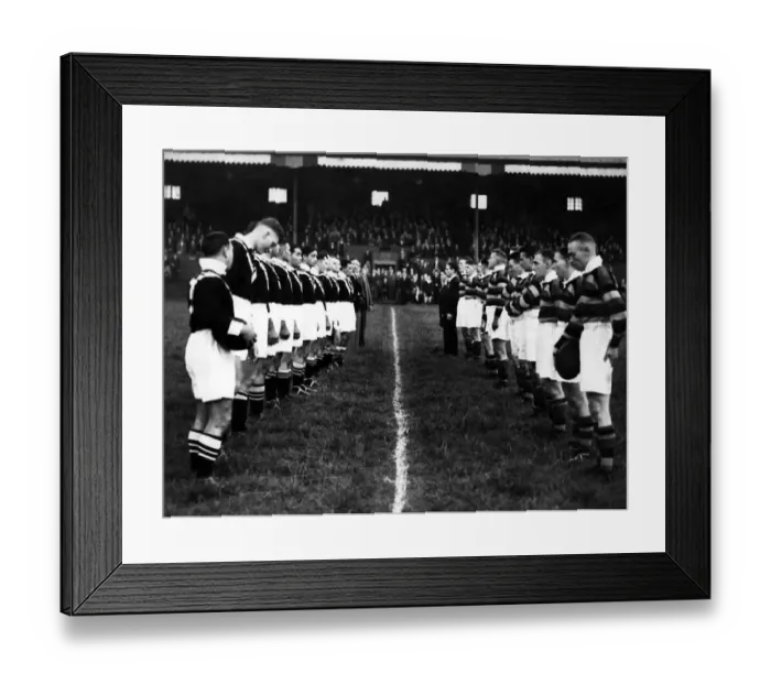 Framed Print : Dewsbury and New Zealand. The teams lined up and sang The National Anthem Framed Print : Dewsbury and New Zealand. The teams lined up and sang The National Anthem