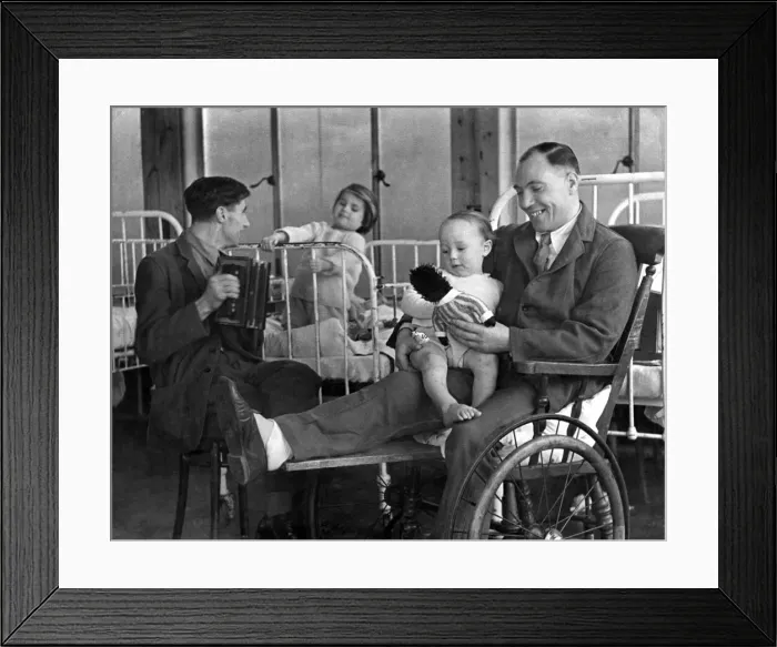 Framed Print : World War II: Wounded. A / C Blythe, R. A. F and Guardsman Shancks Framed Print : World War II: Wounded. A / C Blythe, R. A. F and Guardsman Shancks
