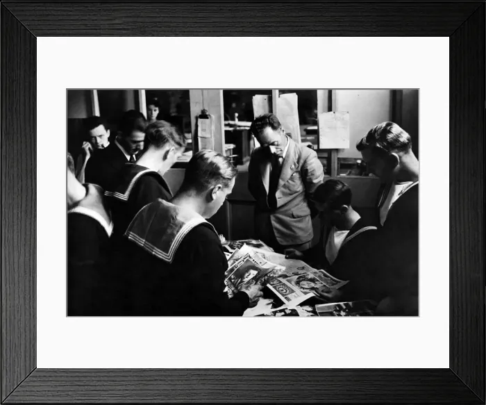 Framed Print : Members of the crew of H. M. Submarine, Tribune Framed Print : Members of the crew of H. M. Submarine, Tribune