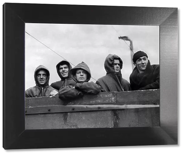 Heroes of the Arctic. Typical members of a ships crew who have fought their way through