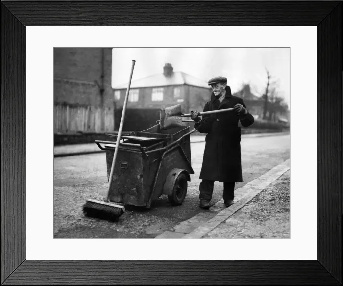 Framed Print : Road Sweeper. January 1952 P012318 Framed Print : Road Sweeper. January 1952 P012318