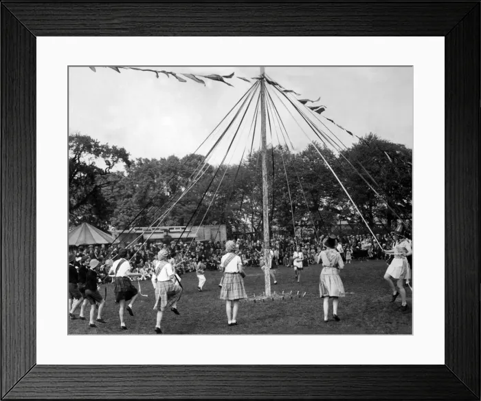 Framed Print : Maypole dancing May 1934 P012317