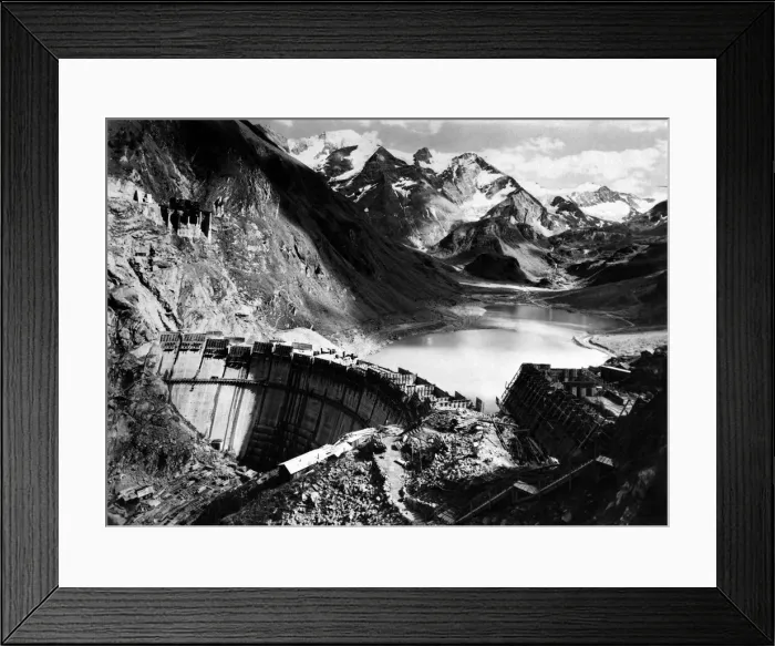 Framed Print : Austria. The Limberg Dam. One of the many constructed in the Tyrolean Alps to harness Framed Print : Austria. The Limberg Dam. One of the many constructed in the Tyrolean Alps to harness