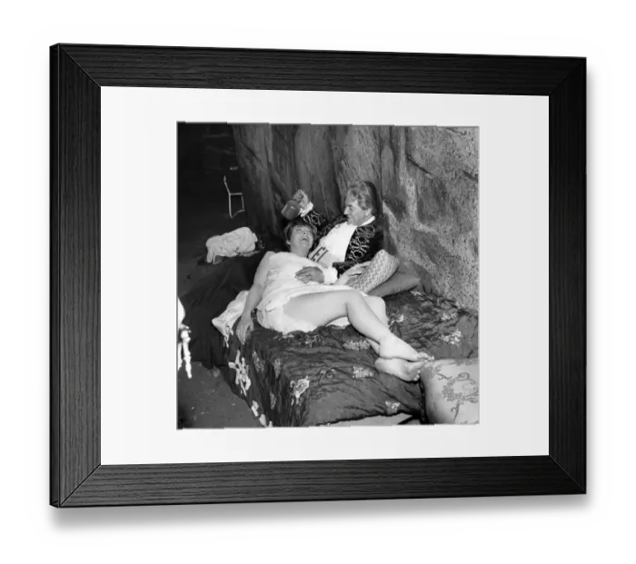 Framed Print : Jack Brentley and Patricia Clapton on set of new film The Hellfire Club Framed Print : Jack Brentley and Patricia Clapton on set of new film The Hellfire Club