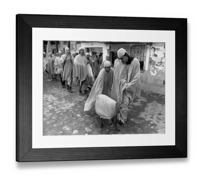 Framed Print : Drunken villagers gloat over their tortured goat during a Spanish bllod fiesta Framed Print : Drunken villagers gloat over their tortured goat during a Spanish bllod fiesta