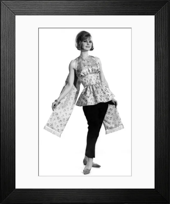 Framed Print : Reveille fashions 1962: Sunset Tunic with its flying panel scarf floating at back