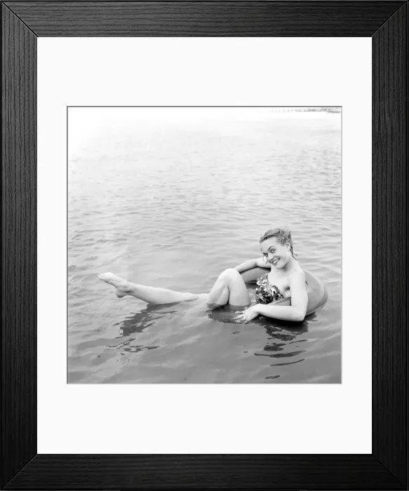Framed Print : Shirley Burniston seen here modelling an all in one Swim suit Framed Print : Shirley Burniston seen here modelling an all in one Swim suit
