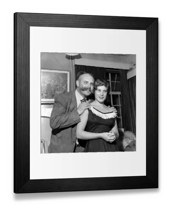 Framed Print : Comedian Jimmy Edwards has got himself engaged to marry Miss Anne Michelle Carew-Gibbs